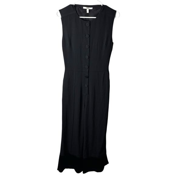 Derek Lam Black Jumpsuit Cut-Out Back Satin Hemline Evening Wear Size 4 and 6 - Picture 1 of 14